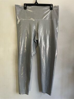 Old Navy Metallic Silver High-Rise Leggings